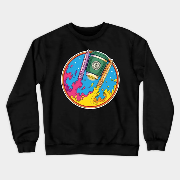 Coffee Rockets Blast Off Coffee Lover Drinker Caffeine Crewneck Sweatshirt by markz66